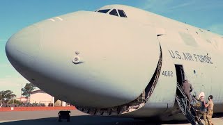 USAF C-5M Super Galaxy Cargo Load Training (Largest Cargo Aircraft In U.S. Air Force Inventory)