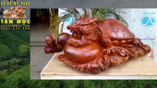 Tượng Long Quy bằng gỗ hương Việt 🌳 Đồ Gỗ Mỹ Nghệ 🌳 Amazing Wooden Turtle Dragon Carving