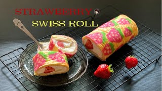 【ENG】How to make a strawberry Swiss roll？草莓瑞士卷制作详解