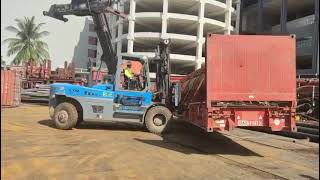 #16ton #forklift work in Singapore for 40FR container depot