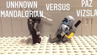 The Unknown Mandalorian versus Paz Vizsla |Lego Star Wars Stop Motion