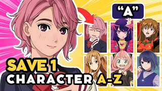 Save 1 ANIME CHARACTER for each LETTER (A-Z) 🔥✏️ [GIRLS EDITION] | ANIME QUIZ