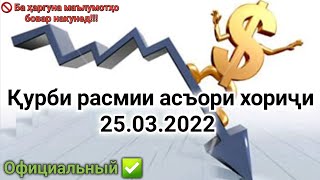 Официальные курсы валют к сомони TJS на 25.03.2022 | Курби асъор