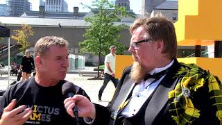 Rick Hansen Invictus Games Ambassador chatting with The Reginald Show