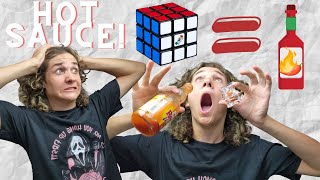 Drinking Hot Sauce If I get a 16 or Slower - Solving 3x3 Rubiks Cube