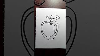 apple 🍎 Drawing From just One Line #shorts