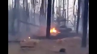 Four T-80BVMs and Fuel Truck Destroyed in Luhansk: Possibly Thermite Drones?