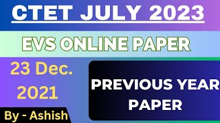 CTET 23 dec 2021 online paper solution। EVS। part 2 । ashish sir