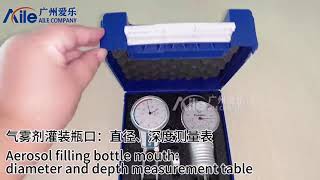 Aerosol can product measurement table - depth, diameter table operation video