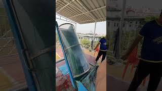 90 Degree Aqua loop launcher slide😨😨 Drizzling land water park 😱 #shorts #waterslides #waterpark