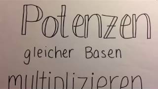 Potenzen gleicher Basen multiplizieren - Mathe, Klasse 10, GYM