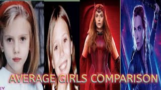 Avengers Girls Childhood To Adult | Super Actress Comparison | Black Widow VS Wanda & Scarlet Witch