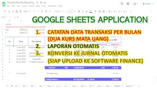 Laporan Data Transaksi & Auto Jurnal  -  Aplikasi Google Sheets