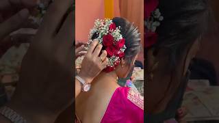 flower decoration hairstyle for bridal #shorts #ytshorts #shortfeed #youtubeshorts #shortviral