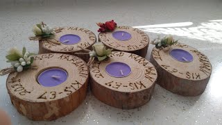 wooden candle holder,kütük mumluk yapımı #ahşapmumluk #mumlukyapımı #diycandleholder #diywoodworking