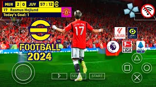 Terbaru ! eFootball pes 2024 ppsspp Update Transfer, New Kits, Peter Drury & Camera ps5 HD !