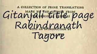 How to pronounce Gitanjali title page Rabindranath Tagore in English?