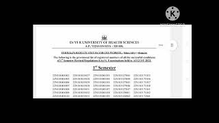 DR YSR Health University Bsc Nursing 1semester Results Released 🥳🥳