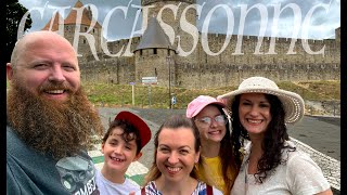 Carcassonne Castle the biggest fortified medieval castle in France! | Sword fighting with kids