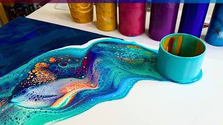 Explore OCEAN Hues With Me💙These Colors Make Me Happy! Beautiful Ocean Memories ~ Acrylic Fluid Art