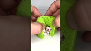 Very Satisfying and Relaxing  Crunchy Colorful Kinetic Sand Cutting vs Beads Part 174 #ASMR #shorts