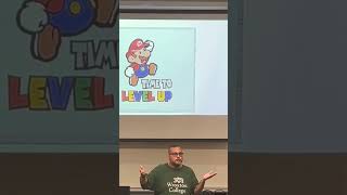 Gaming professor speaks to freshmen about leveling up in life #gamer #college #collegelife