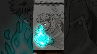 How to draw yuji itadori 🩵✨ || glow art || Jujutsukaisen || #animedrawing #anime #shorts