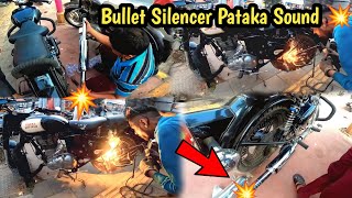 Bullet Silencer Pataka Sound 💥 || Finely Bullet Me Patiyala Silencer Lagwa Diya 😱 Loudest Exhausted