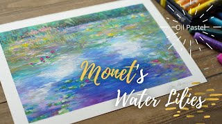 Oil Pastel_ Claude Monet's Water lilies tutorial / The Clouds/ 오일파스텔_ 모네_ 수련 그리기/ Monet's painting