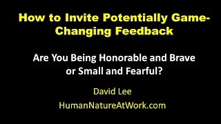 How to Invite Potentially Game-Changing Feedback