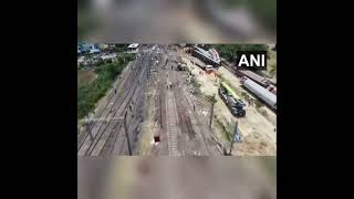 Drone visual Balasore train accident #balasore #odishatrainmishap #trainaccident