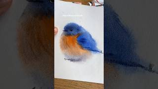 5 mins cute bird Watercolor painting #easywatercolorart #watercolourpaint #birdwatercolor