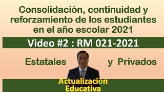 Consolidación, Continuidad y Reforzamiento de nuestros estudiantes a partir de Ev Diagnóstica