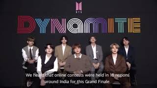 BTS mentioning India on "Dynamite" success