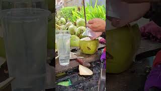 Wow! This coconut has a lot of water and sweet. #satisfying #viralvideo #shorts #coconut #short