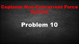 Problem 10: Non-Concurrent Force System