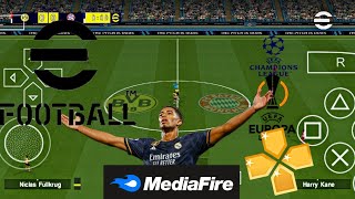 E-FOOTBALL 24 PPSSPP Edición Europea Con Narración En Español latino Kits Traspasos Actualizados