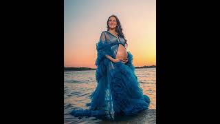 Maternity Tulle Dress Robe for Photoshoot Baby Shower Photography