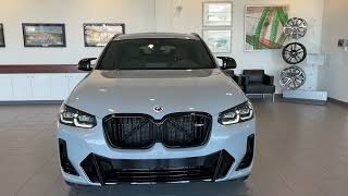 2023 BMW X4 M40i Brooklyn Grey . Black Vernasca lthr with Red Contrast Stitching