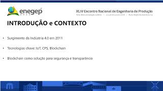 BLOCKCHAIN E SISTEMAS CIBER FÍSICOS DE MANUFATURA: UMA REVISÃO SISTEMÁTICA DA LITERATURA