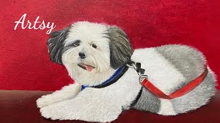 Shih Tzu Dog Oil Painting l Time-Lapse l Artsy