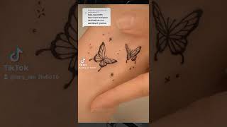 Ideas de tatuajes bonitos con mariposas. 🖤✨