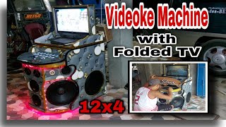 Videoke Machine 12x4 with Folded Flat Screen | Kevler Gx5 | reyna 2 | crown speaker