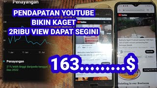 BONGKAR PENDAPATAN YOUTUBE|| 2RIBU VIEW DAPAT SEGINI BRO!!