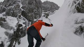 Scottish Winter Mountaineering, Glen Coe, Stob Coire Nan Lochan, Boomerang gully 11*.