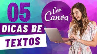 5 DICAS DE TEXTOS NO CANVA e IDÉIAS DE INSTAGRAM STORIES - CANVA TUTORIAL # 07