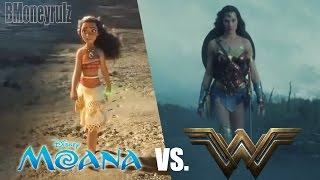 WONDER WOMAN Trailer Side-By-Side W/ MOANA