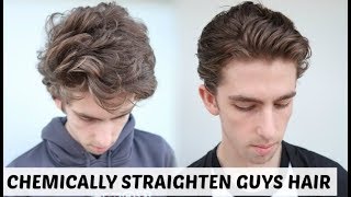 HOW TO SMOOTH/STRAIGHTEN GUYS CURLY HAIR | Tutorial