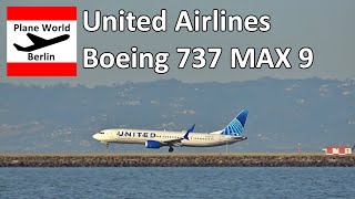 United Airlines Boeing 737 MAX 9 *N37525* landing at San Francisco Airport