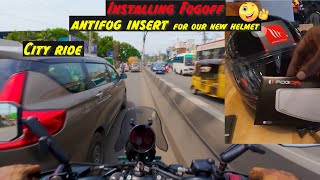 Installing FOGOFF | Anti fog insert for our new Mt helmet | City Ride | Himalayan 450